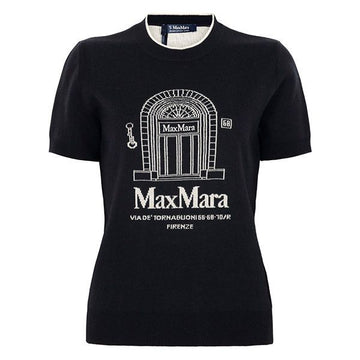 MaxMara Black Euphoria Wool Short Sleeve Knit 156722113
