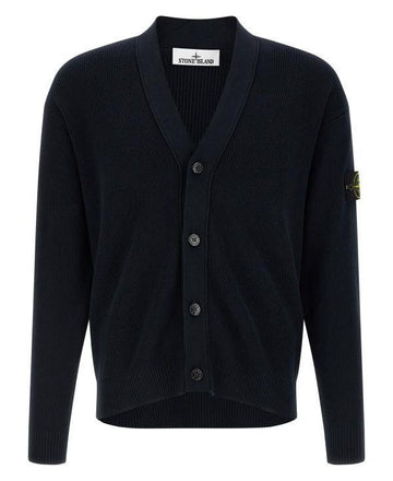 STONE ISLAND コットン Vネック カーディガン 156726272