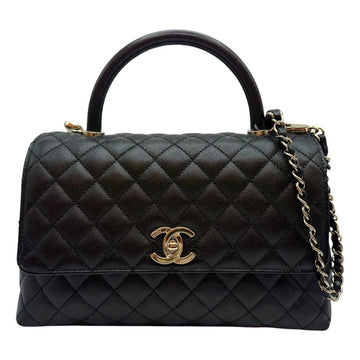 CHANEL ハンドル装飾のラージフラップバッグ ブラック A92991 2026年内蔵チップ 156726404