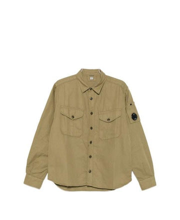 CP Company Cotton Linen Long Sleeve Shirt 156726918