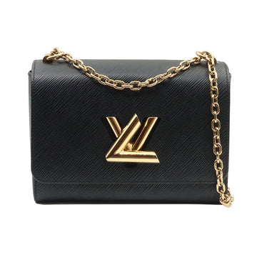 LOUIS VUITTON Schwarze Epi Twist MM Schultertasche mit goldfarbener Kette (integrierter Chip) / M54804 156727379