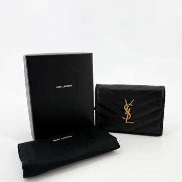 SAINT LAURENT モノグラム ゴールドフラップ 二つ折り財布 530841 156727668