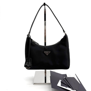 Prada Saffiano Trim Nylon Hobo Bag 1NE204 156729115