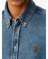 AMI Blue Cotton Button Down Shirt 156729460 [P]