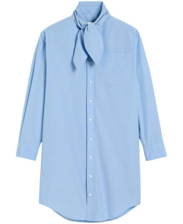 AMI Scarf Collar Shirt Dress 156729582