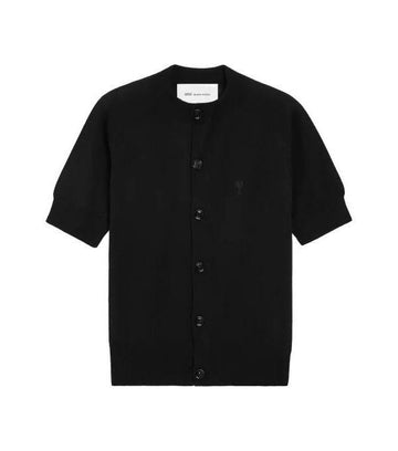 AMI Wool Short Sleeve Cardigan 156729634