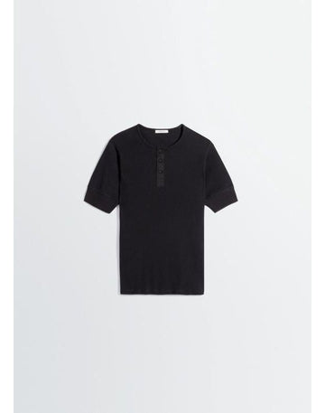 LEMAIRE Ripp-HENLEY-Oberteil Kurzarm-T-Shirt 156729750