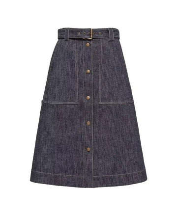 Moncler Denim Midi Skirt 156730143