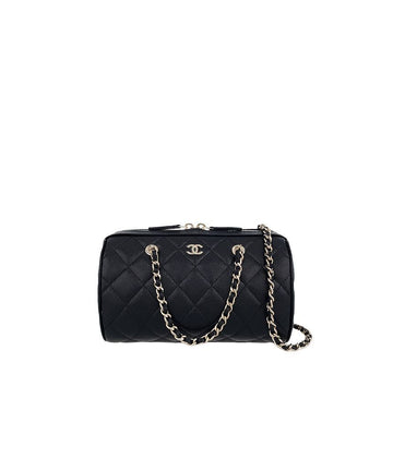 CHANEL チェーンハンドルミニボウリングバッグブラックシャンパンゴールドキャビア 5ET0610 133622995