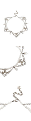 CHANEL 20A CC Logo Pearl Necklace White/Silver 5ET0660 133626358 [P]