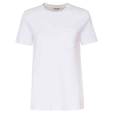 MAXMARA MADERA Logo T-Shirt mit Tasche Weiß 2429976011 001 119577565