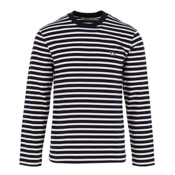 Maison Kitsune 23SS Tricolor Fox Stripe T-Shirt Black 49014649