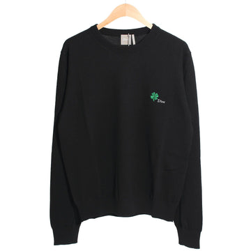 Dior Clover Embroidery Logo Knit Sweater Black 156772921