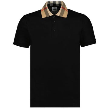 Burberry Check Collar Cotton Polo Shirt 156787752