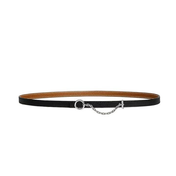 Hermes Reversible Leather Strap 13mm Women's Belt 75 Noir Gold H081081CK05 156792615