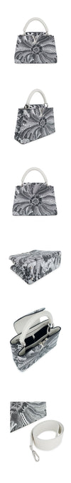 Louis Vuitton Capucines MM Black/White Silver 5ET0427 128514334 [P]
