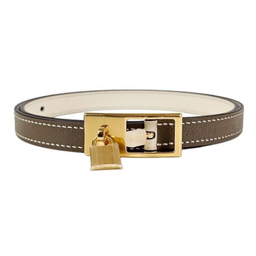 Hermes Lucky 15 Reversible Leather Strap Women's Belt 70 Etoupe Cre H081739CC 156792748