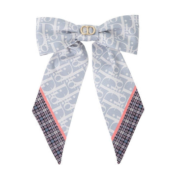 Dior Large Bow Hairpin with Twist in Tartan 156795004