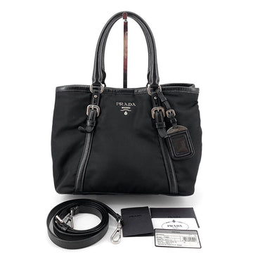 PRADA ナイロンポコノシルバートートバッグショルダーバッグ bn1841 156796638