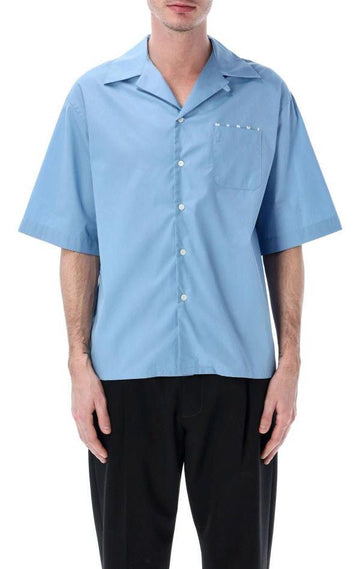 Marni Logo Detail Poplin Bowling Shirt 156796947