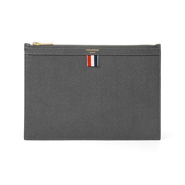 Thom Browne Clutch Pebble Grain Document Holder Small Grey Men's Clutch 144155423