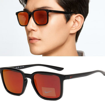 Nike Sunglasses FD7322 010 Circuit Team Red Mirror Black Horn Square Daily Golf Leisure 147378831