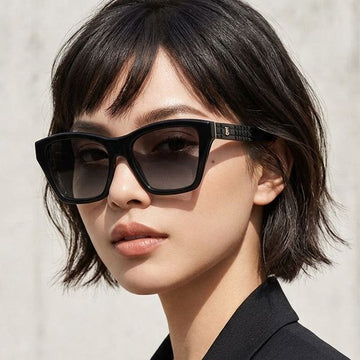 BURBERRY Sonnenbrille BE4391 30018G Luxus Schwarz Quadrat Horn Rahmen Logo Verzierung 141577473