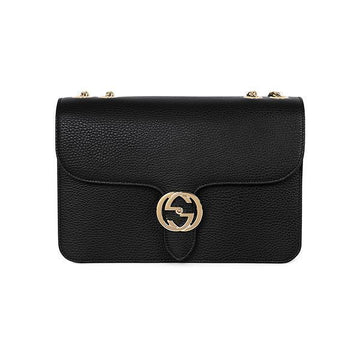 Gucci Interlocking Chain Medium Shoulder Bag Black 33222381