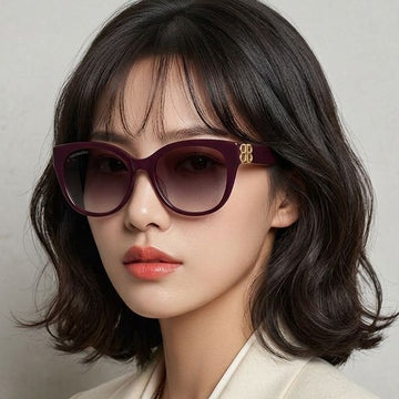 BALENCIAGA Sonnenbrille BB0103SA 005 Asian Fit Violett Hornrahmen 136220722