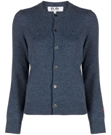 COMME DES GARCONS Kleine rote Herz-Patch-Wolljacke 156799093