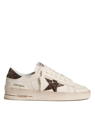 Golden Goose Star Sneakers White Leather Brown Glitter Star 156799356