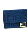 FENDI Flock Denim Continental Geldbörse mit Kette 156799798 [P]