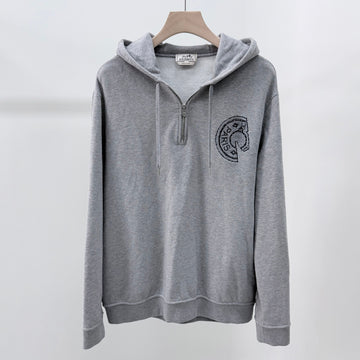 HERMES Crued Hoodie Halber Reißverschluss Grau 2XL 156800333
