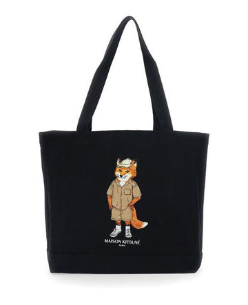 MAISON KITSUNE Tote Bag aus Baumwolle in Schwarz 156801670