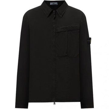 Stone Island Old Treatment Brushed Cotton Canvas Overshirt 150333409