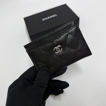 CHANEL Classic Card Holder Black with Gold and Silver 156803358