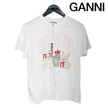 GANNI Tierdruck T-Shirt mit kurzen Ärmeln 26SS A1050029 151 156805742