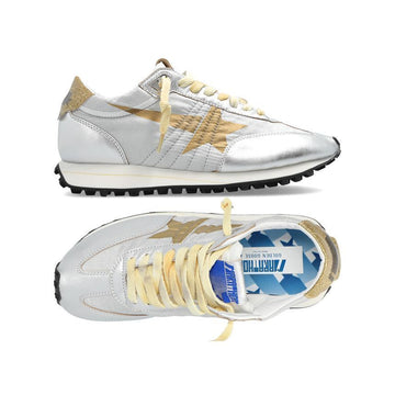 Golden Goose WOMEN'S RUNNING MARATHON SNEAKERS SILVER GOLD 152303727
