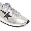 GOLDEN GOOSE Silber Ripstop Nylon Obermaterial & Schwarzer Stern Marathon Sneaker 156816978 [P]