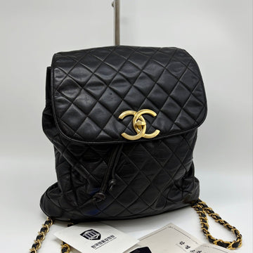 CHANEL Quilted Backpack Black 156821640
