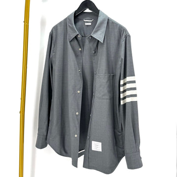 THOM BROWNE Frontsnap-Dieckhemd Grau (MJO055A) 156822974