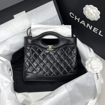 CHANEL 31 Bag New Mini Crossbody mit Innenchip Schwarz mit Goldbeschichtung AS4133 156825871