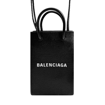 BALENCIAGA カーフスキン スマートフォン ホルダー ショルダー クロスバッグ ミニ ブラック 593826 156825919