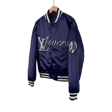 Louis Vuitton Crystal Logo Baseball Varsity Jacket Navy 48 156825931 [P]