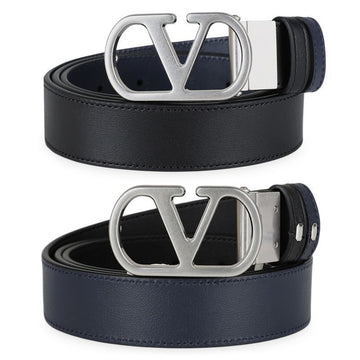 Valentino Men's V Logo Reversible Belt (Black/Blue) 7Y2T0SQ3UPC M77 152920045