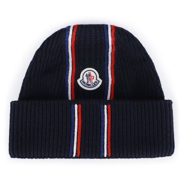 Moncler Unisex Wappen Stripe Beanie (Navy) 3B00036 M1131 742 57153981