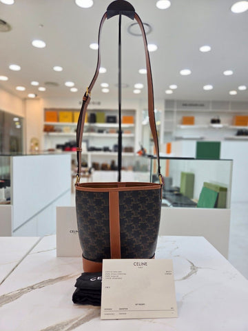 Celine Triomphe Canvas Small Bucket Bag 191442CAS 04LU 156826465