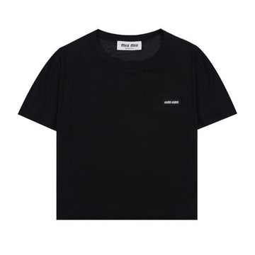 MIU MIU Ripp-Jersey-Logo-T-Shirt 84109944