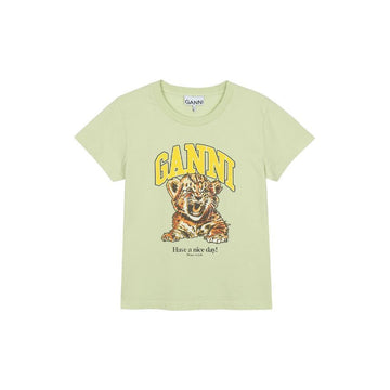 GANNI Damen Baby-Fit T-Shirt Tiger Seedling A1050249-ZZ7 156825348
