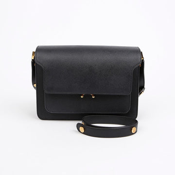 MARNI トランク ミディアム カーフスキン ショルダーバッグ ブラック 156487784